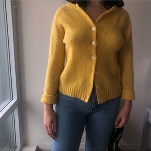 Yellow cardigan sweater